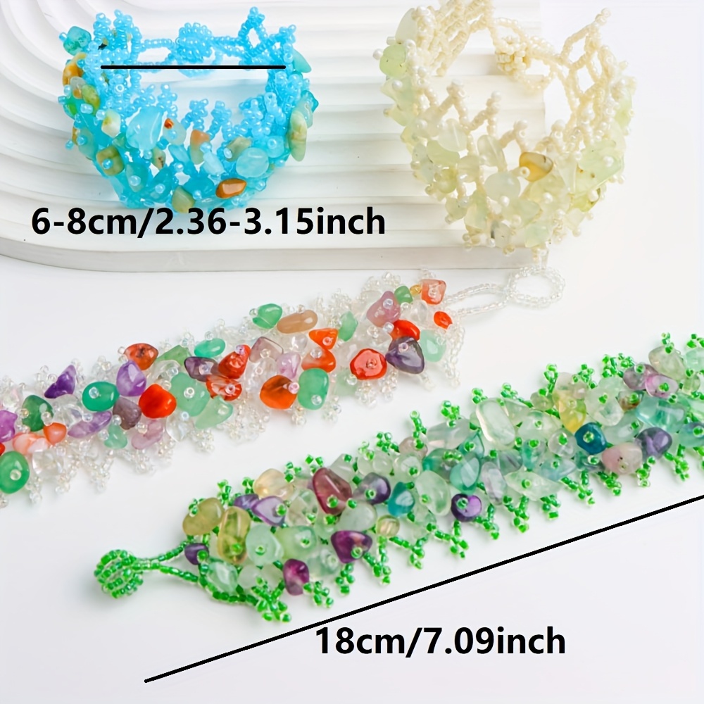 Bohemian Stone Bracelet 3pcs Pack Ethnic Style Adjustable Elastic Bead